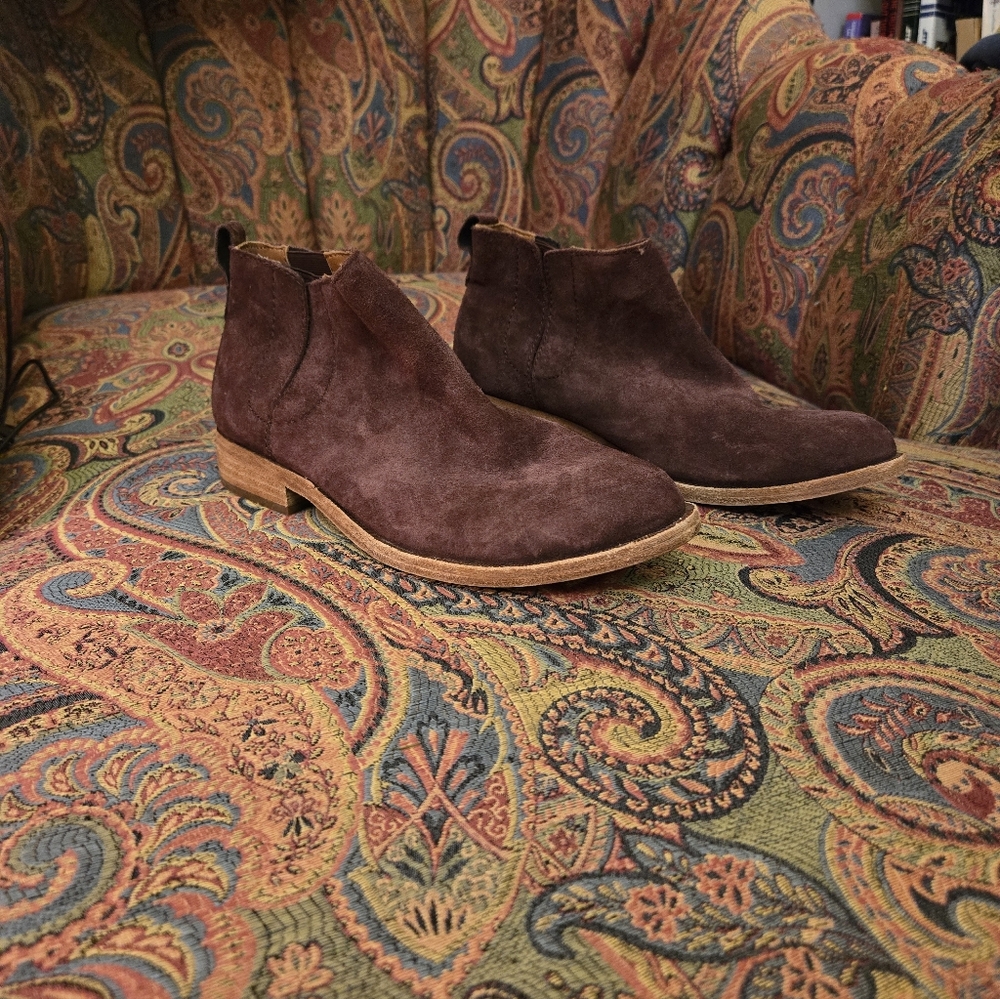 Burgundy Kork-ease Suede Ankle Boots